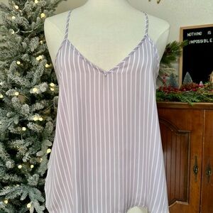Shady Lady Lavender & White Striped Pajama Cami Top | NWT | Size M